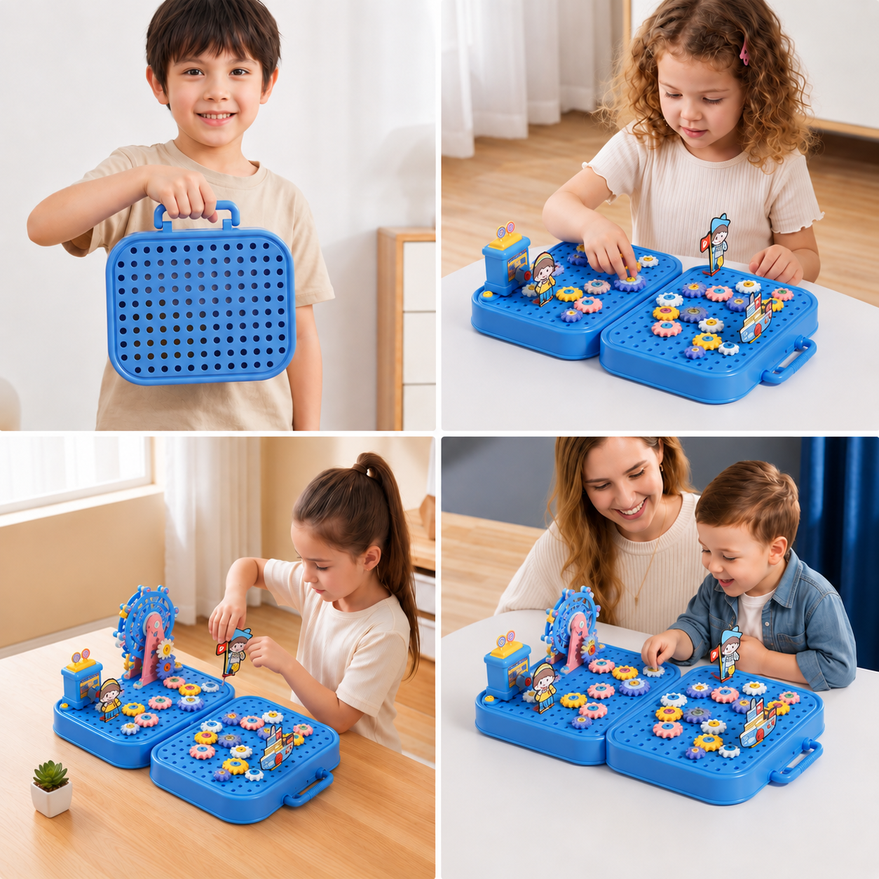 DIY Kids Engineering Tool Box with Building Board, Ferris Wheel & Electric Drill