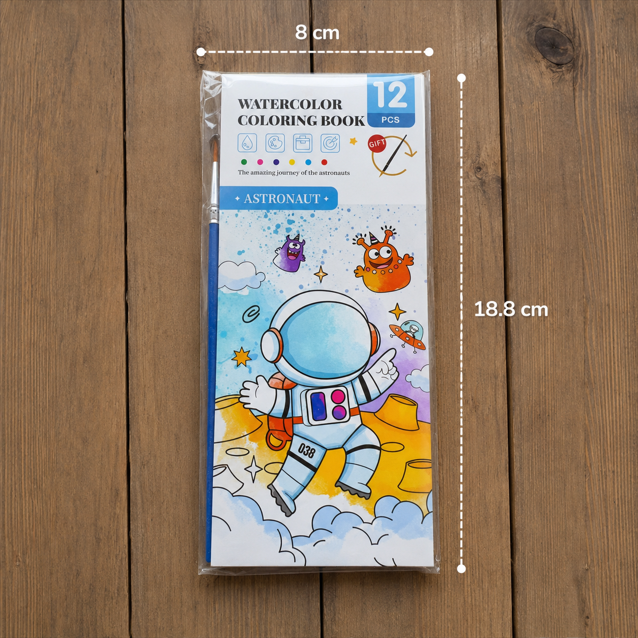 All-in-One Watercolour Painting Book with Built-In Paint & Brush