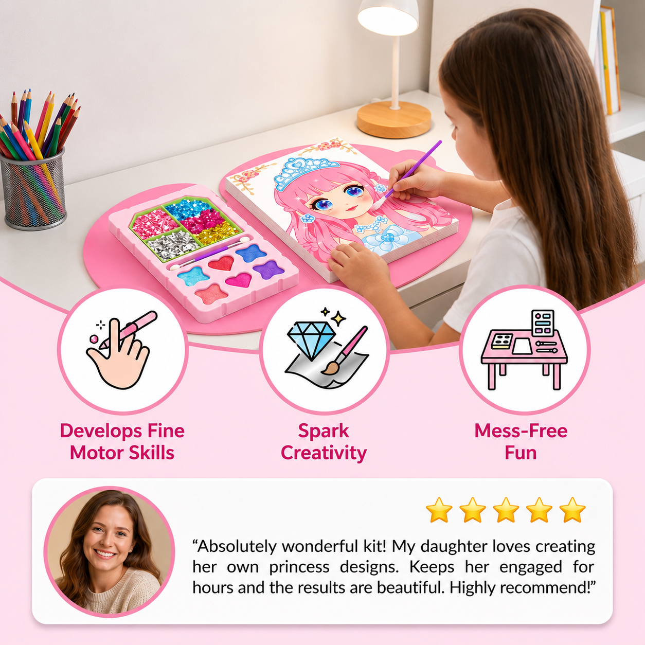 Princess Diamond Painting & Foil Art Book Craft Kit