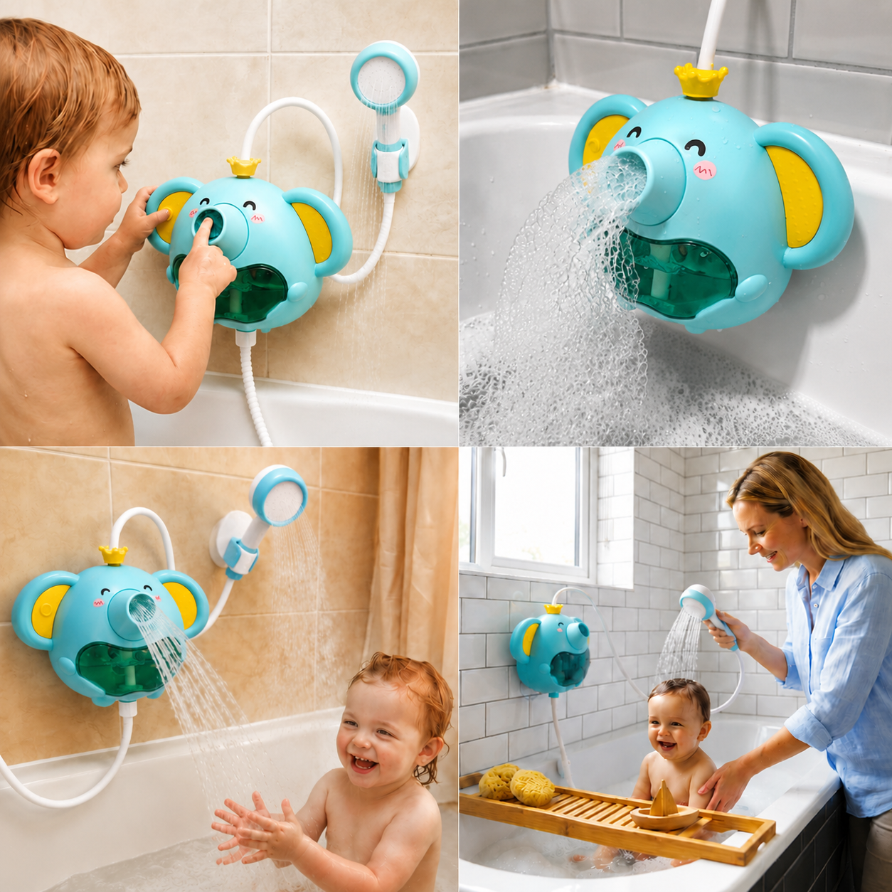 Musical Elephant Bubble Bath Toy with Shower Head