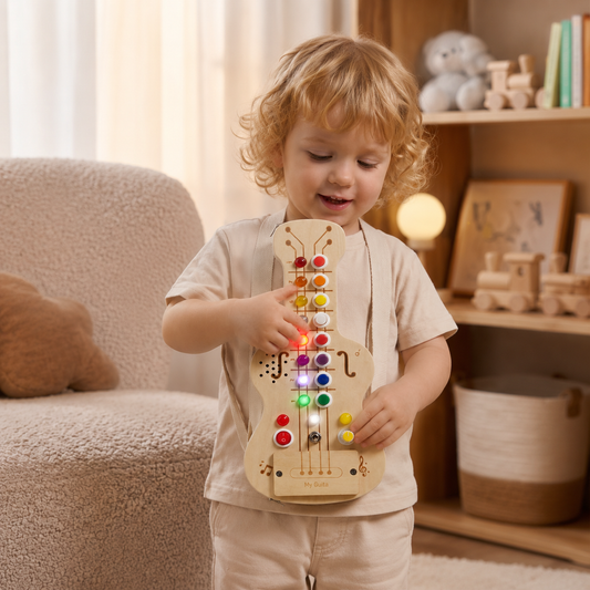 Wooden Light & Sound Guitar Busy Board