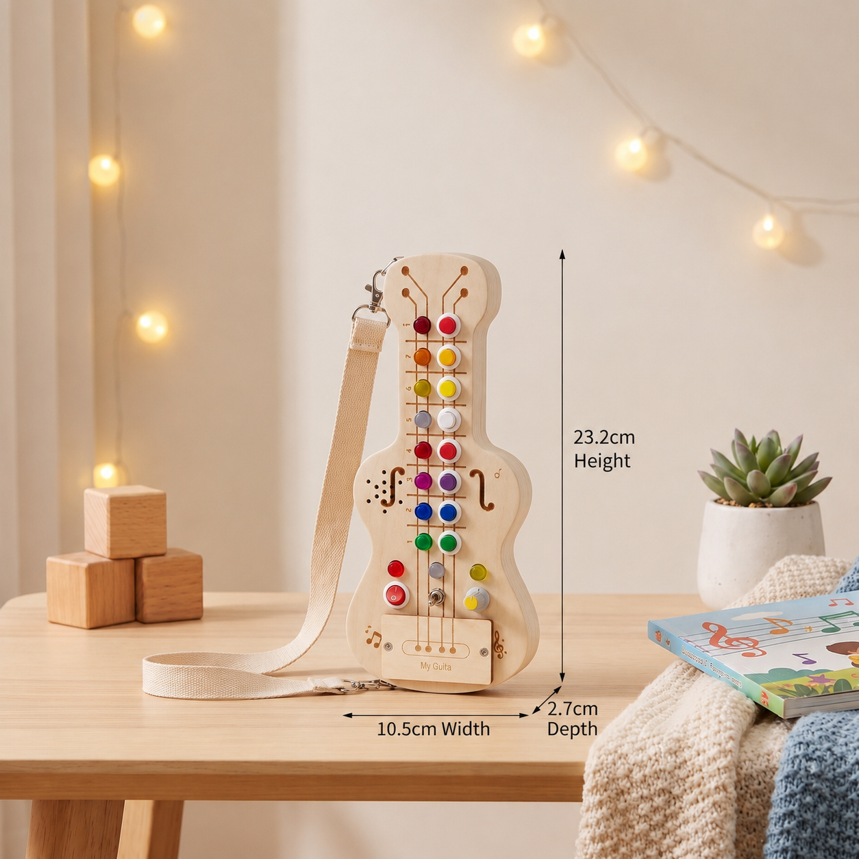 Wooden Light & Sound Guitar Busy Board