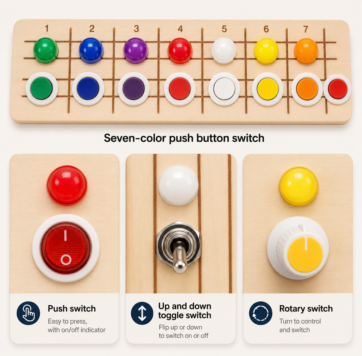 Wooden Light & Sound Guitar Busy Board