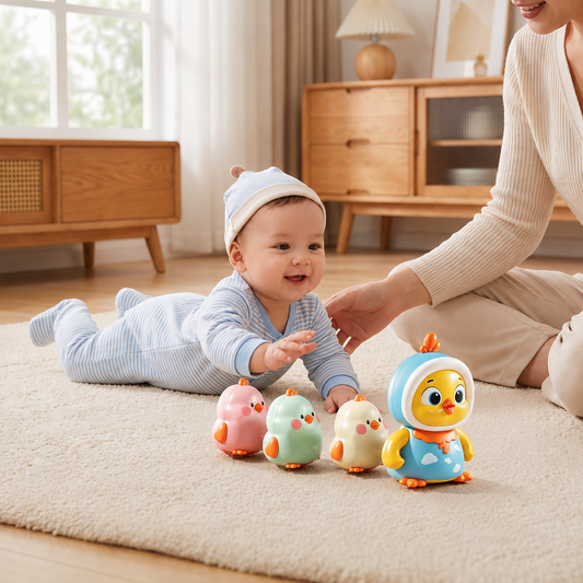 Wobbling Chicken Tummy-Time Toy