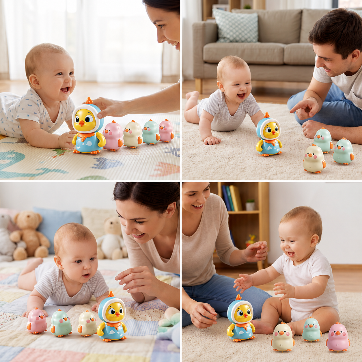 Wobbling Chicken Tummy-Time Toy