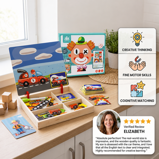Magnetic Wooden Dress-Up & Matching Puzzle Board – Creative Learning Toy