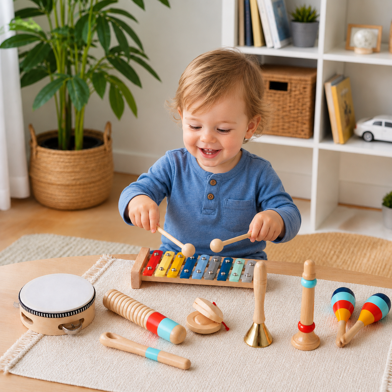 Wooden Musical Instrument Set – Montessori Percussion & Rhythm Learning Toys for Kids