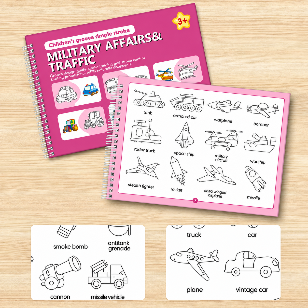 Reusable Grooved Handwriting Practice Books for Kids – 6-Piece Tracing & Writing Set