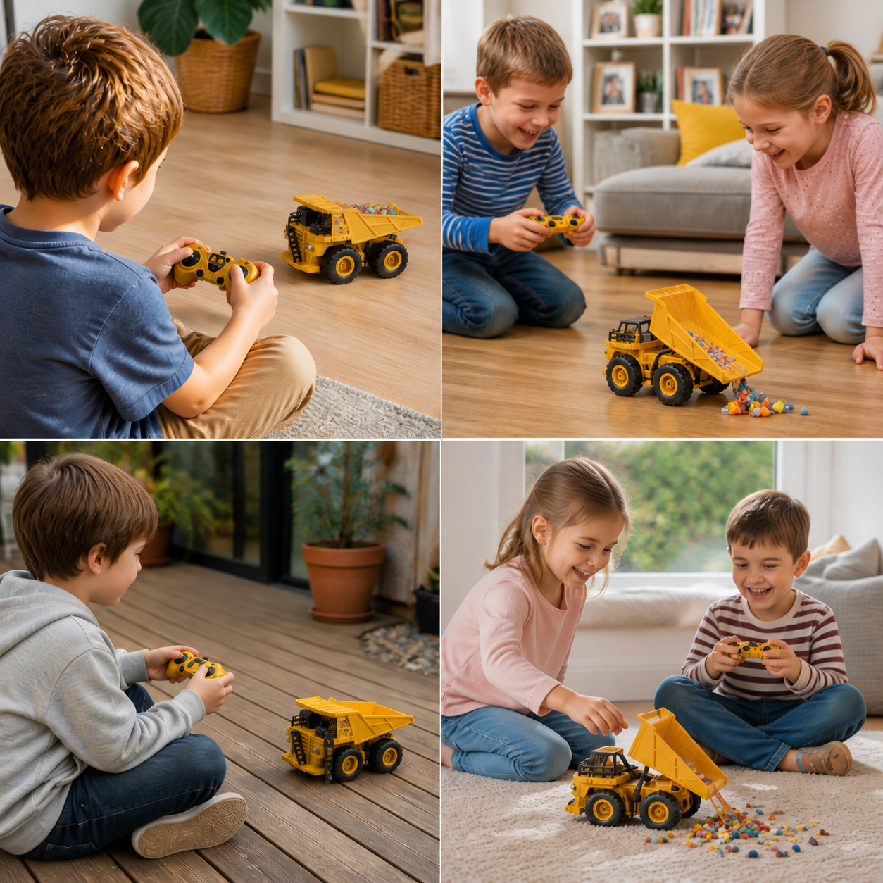 Remote-Controlled Dump Truck with Lights – Construction Vehicle Toy