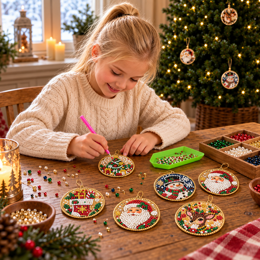 DIY Christmas Diamond Painting Ornament Kit – Festive Tree Hanging Decorations