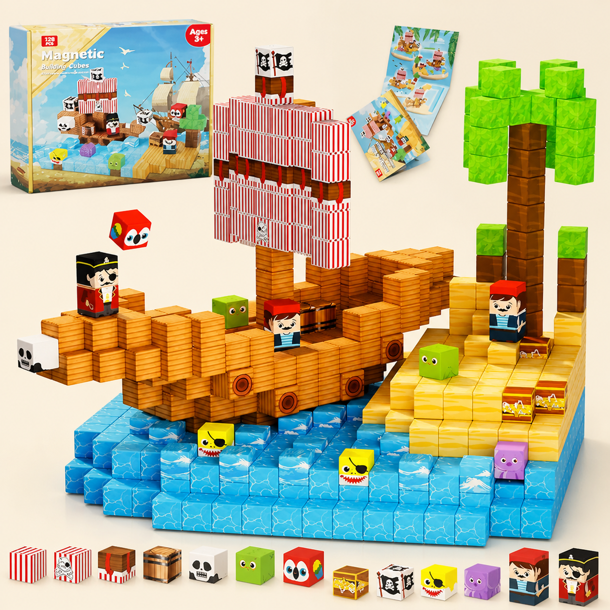 100-Piece Magnetic Building Cube Set – Montessori STEM Construction Toy for Kids