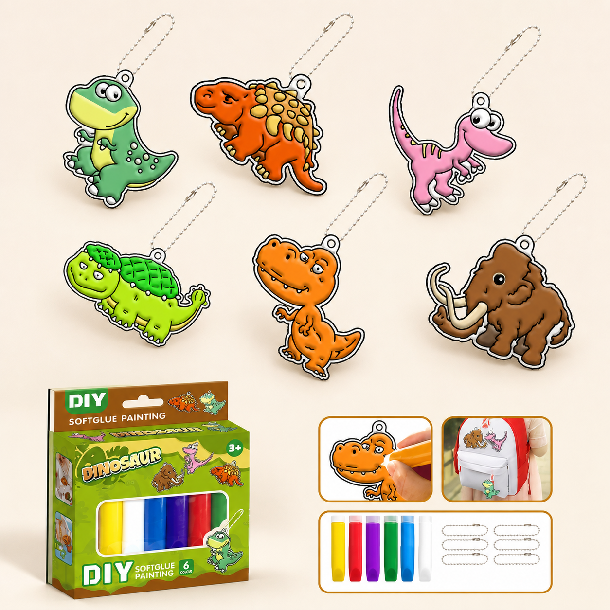 DIY Christmas No-Bake Glue Painting Ornament Craft Kit for Kids