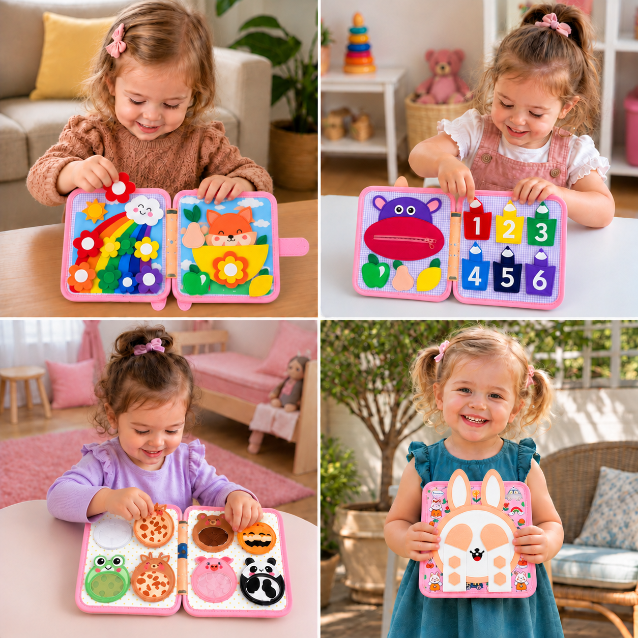 Montessori Touch & Feel Sensory Busy Book for Toddlers
