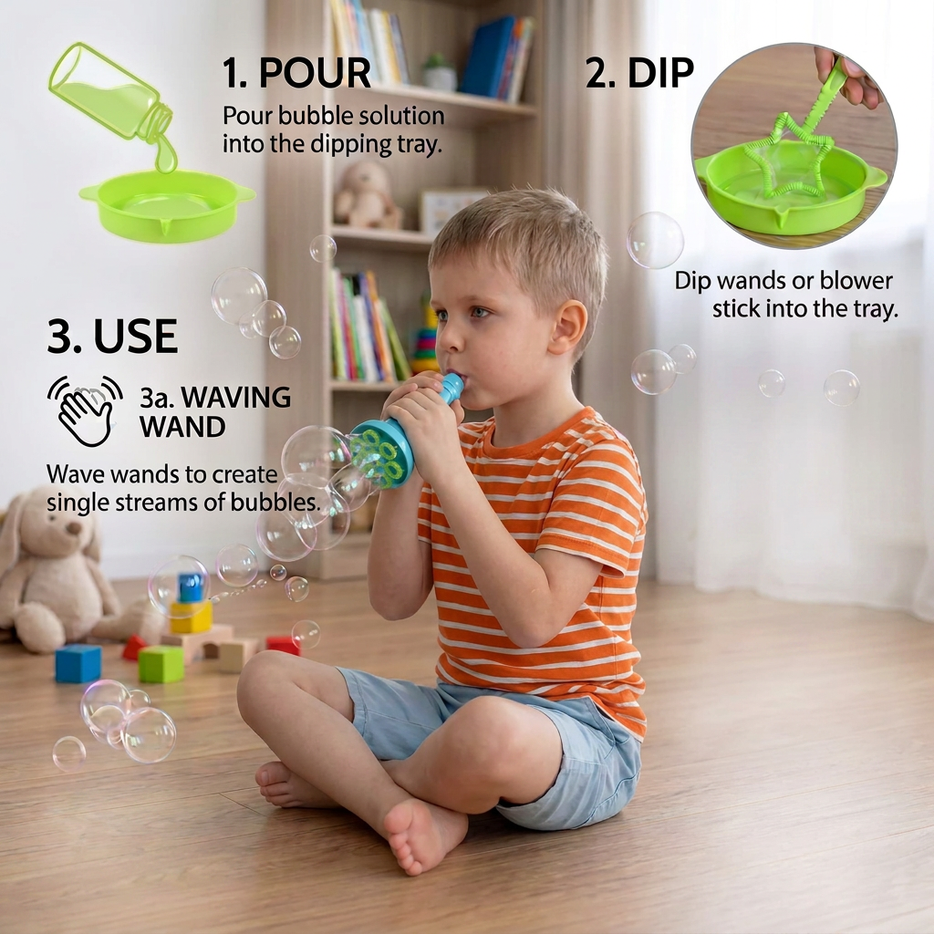Magic Bubble Blower Stick Set