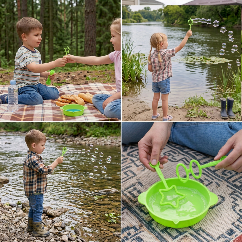 Magic Bubble Blower Stick Set