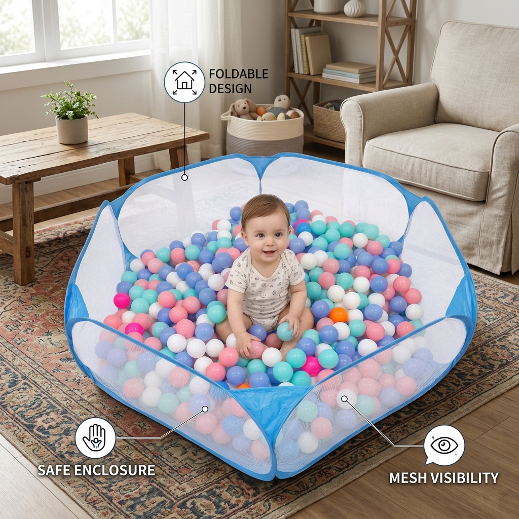 Portable Pop-Up Baby Playpen Tent for Toddlers