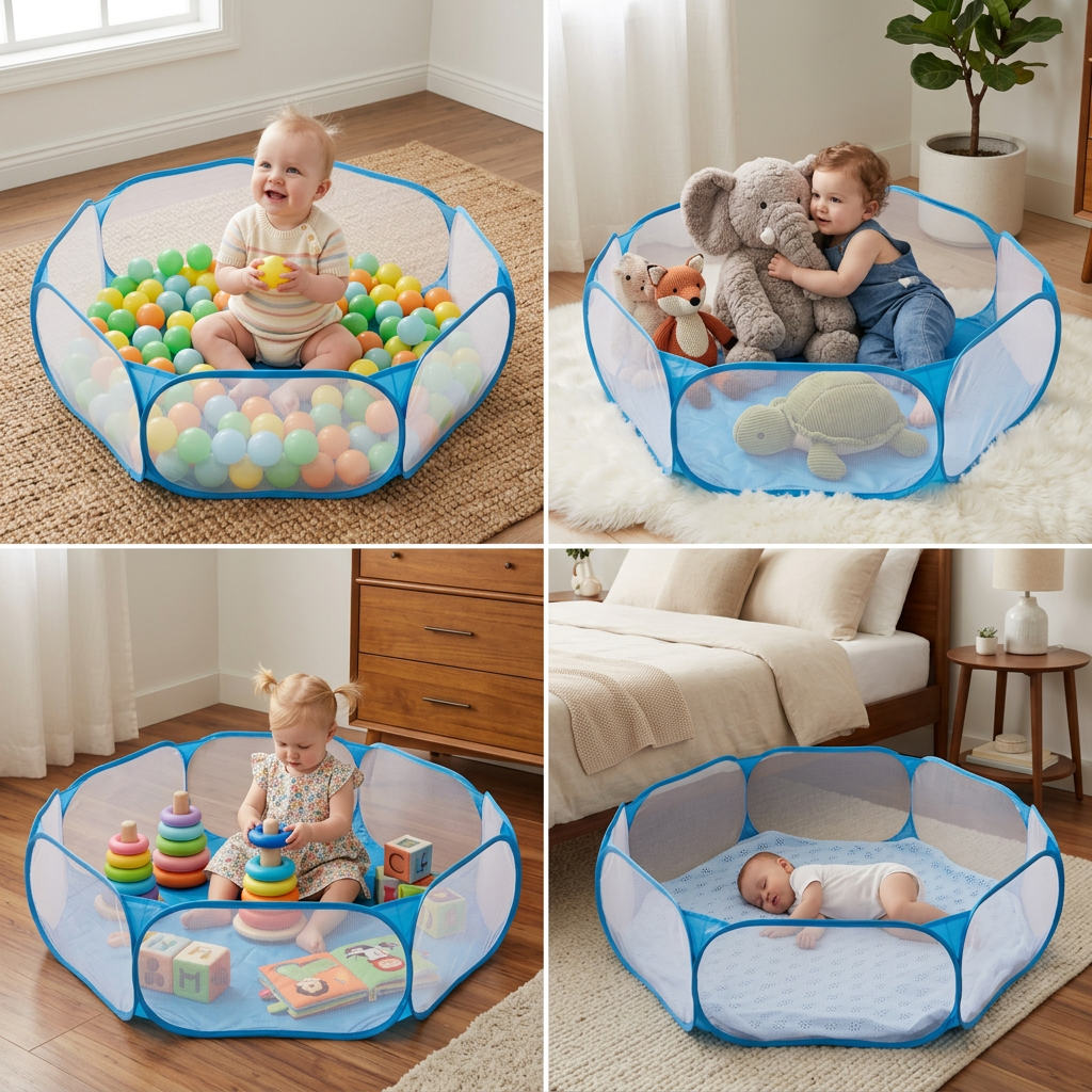 Portable Pop-Up Baby Playpen Tent for Toddlers