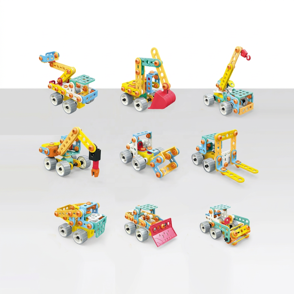 9-in-1 STEM Construction Vehicle Building Kit