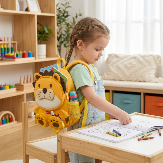 Kids Cartoon Animal Backpack – Lightweight Multi-Pocket School Bag