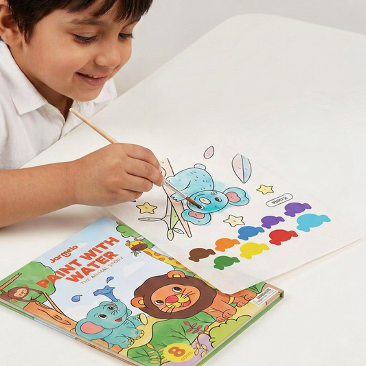 Watercolor Painting Book with Brush – Mess-Free Paint with Water Fun