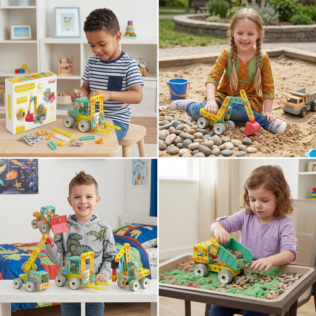 9-in-1 STEM Construction Vehicle Building Kit