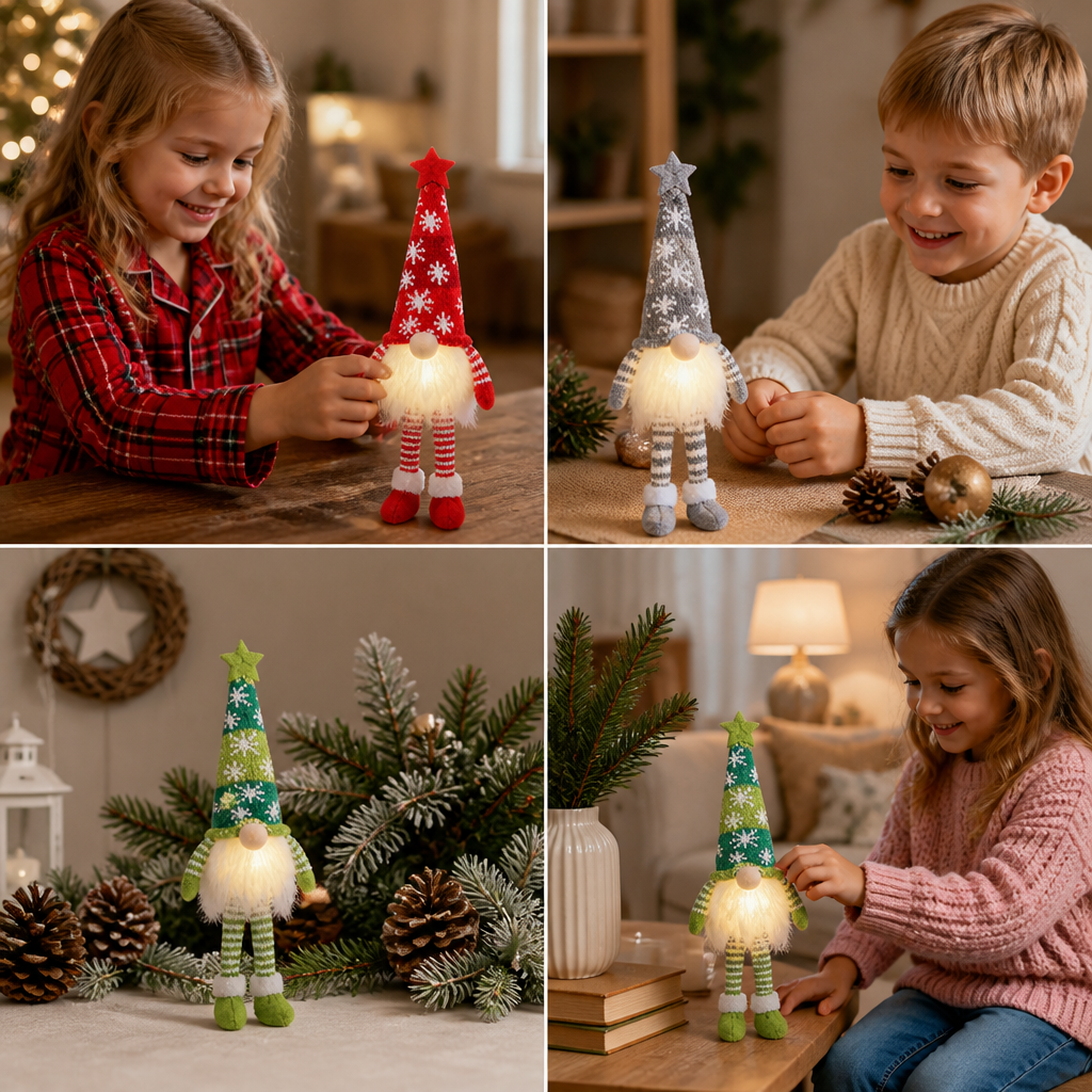 LED Light-Up Christmas Gnome Decorations