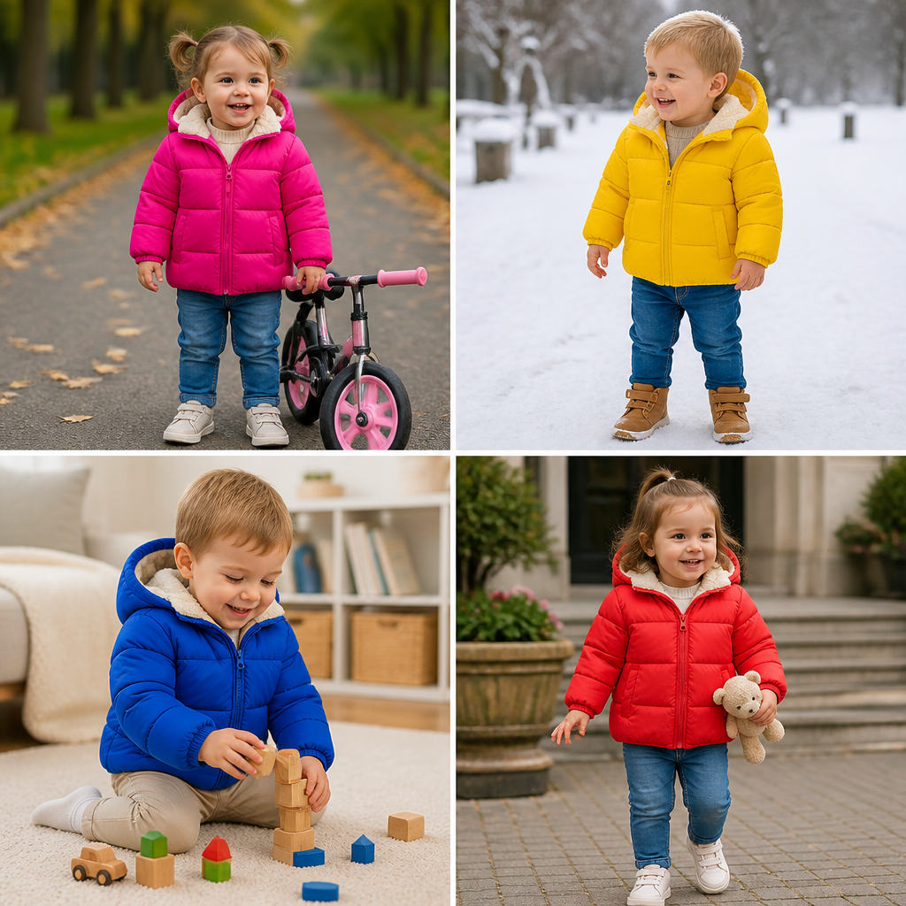 Fleece-Lined Baby & Toddler Puffer Jacket