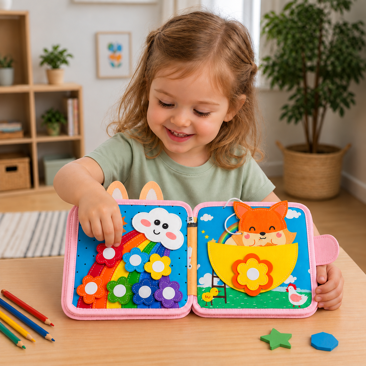 Montessori Touch & Feel Sensory Busy Book for Toddlers