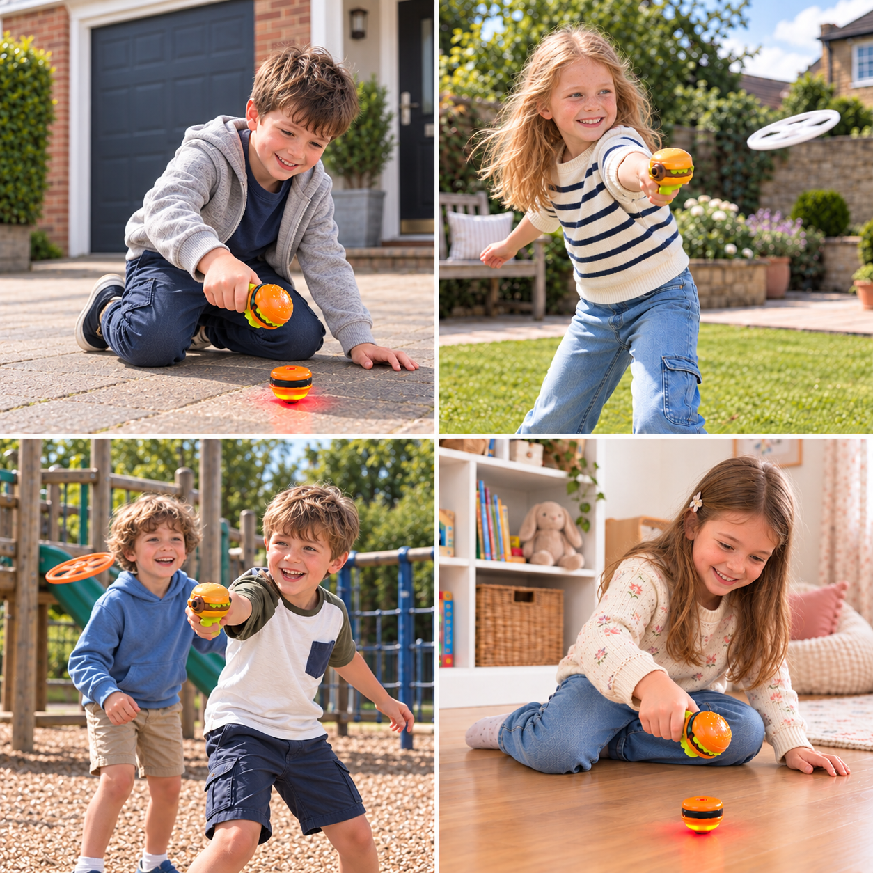 Kids’ 2-in-1 Spinning Top & Flying Spinner Launcher