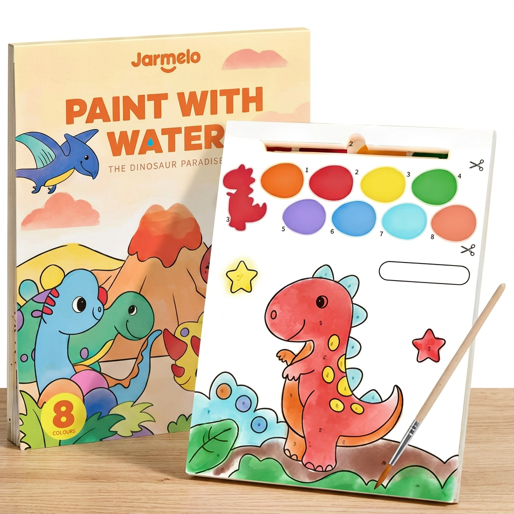 Watercolor Painting Book with Brush – Mess-Free Paint with Water Fun