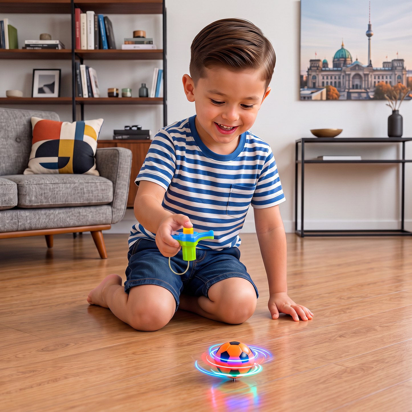 Interactive Light-Up Musical Spinning Top Toy for Kids
