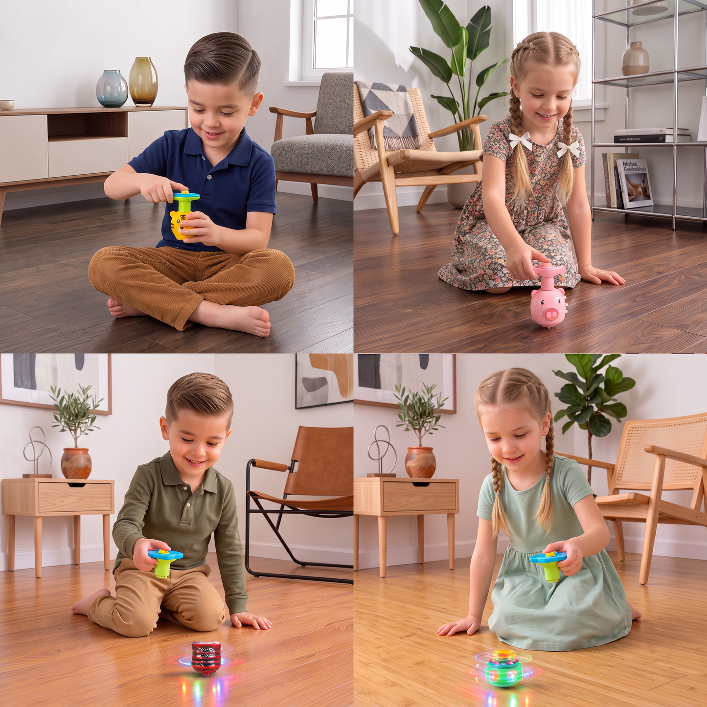 Interactive Light-Up Musical Spinning Top Toy for Kids
