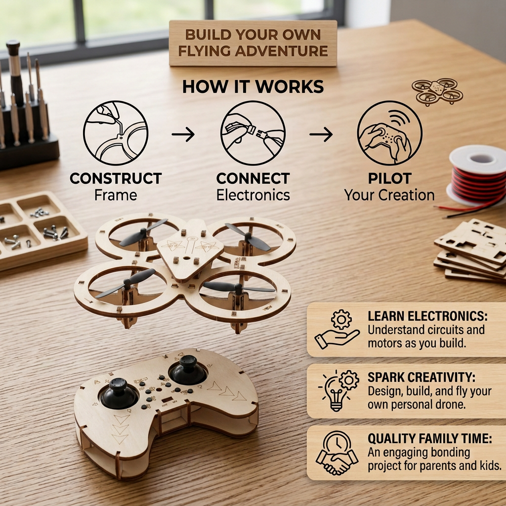 DIY Wooden RC Quadcopter Kit – Build Your Own Flying Adventure