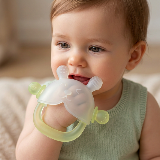 Bunny Baby Teething Mitten – Soft BPA-Free Silicone Gum Soother with Anti-Drop Wristband (3–18 Months)