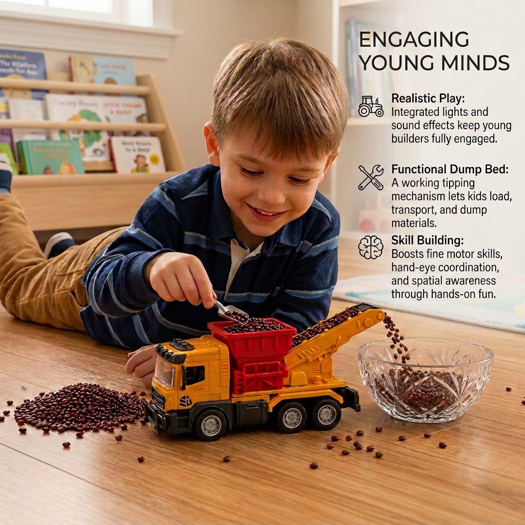 Construction Dump Truck Toy with Lights & Sounds
