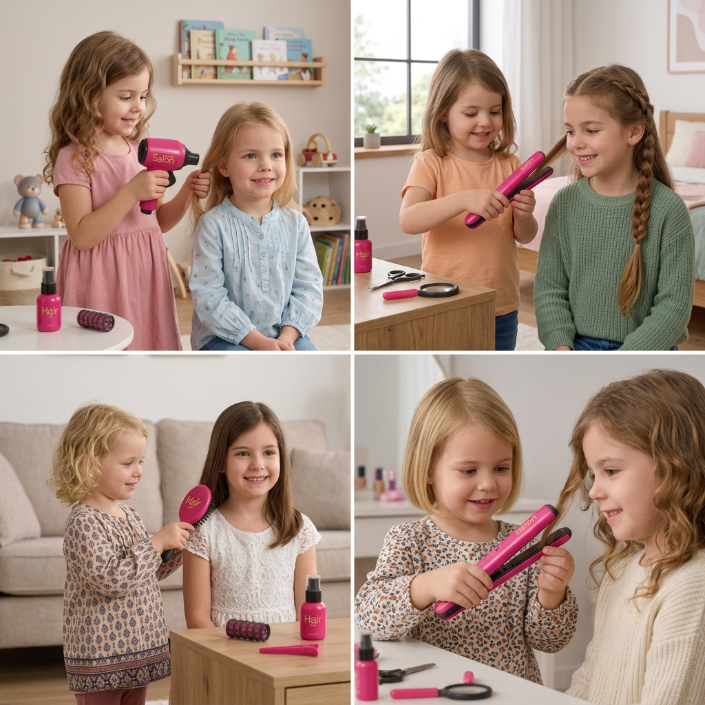 14-Piece Kids Hair Styling Salon Pretend Play Set
