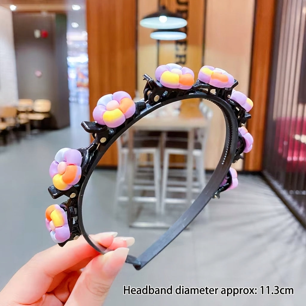 Cute Hair Clips & Bands for Girls with Flower, Strawberry & Rainbow Charms
