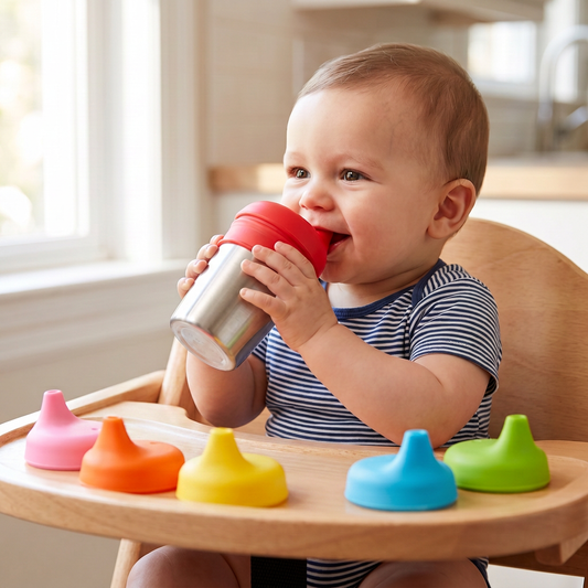 BPA-Free Spillproof Silicone Sippy Cup Lids with Straw