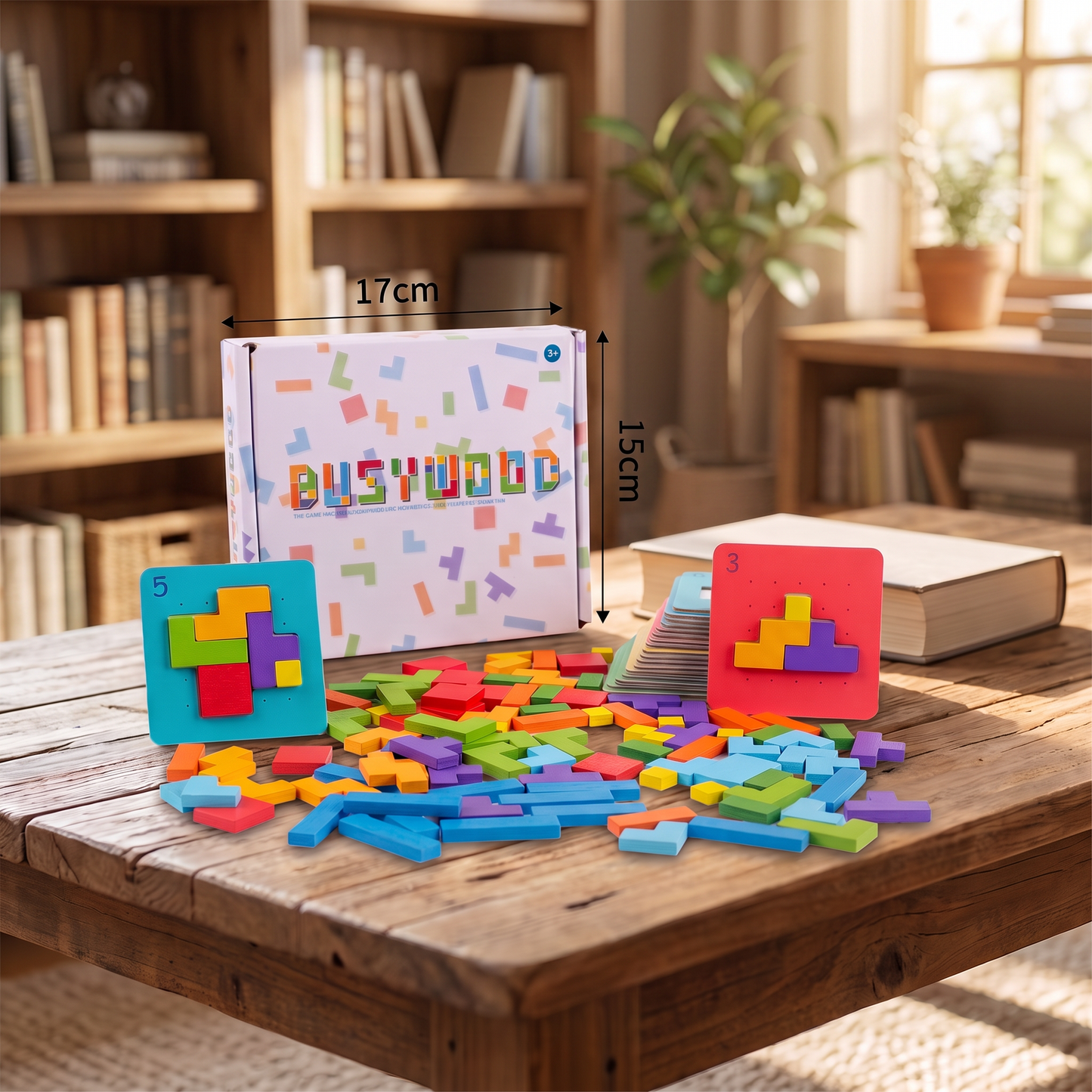 Wooden  Shape Matching Puzzle Family Game