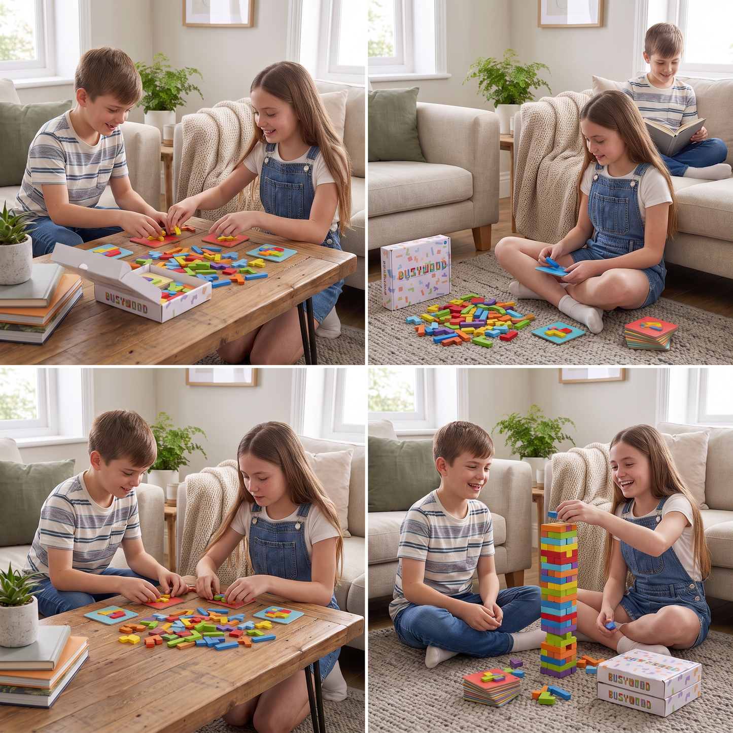 Wooden  Shape Matching Puzzle Family Game