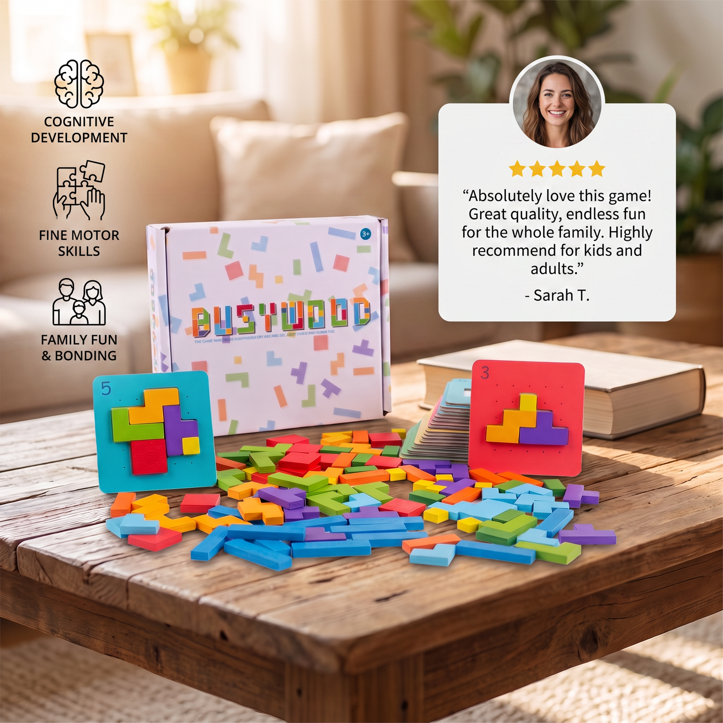 Wooden  Shape Matching Puzzle Family Game
