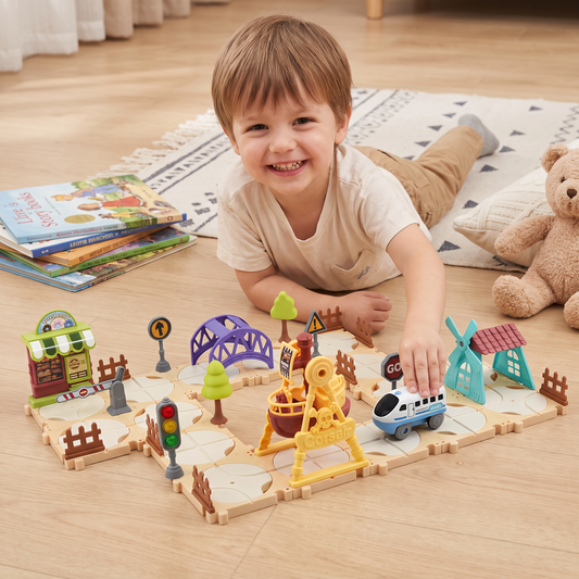 DIY Amusement Park Railway Building Set