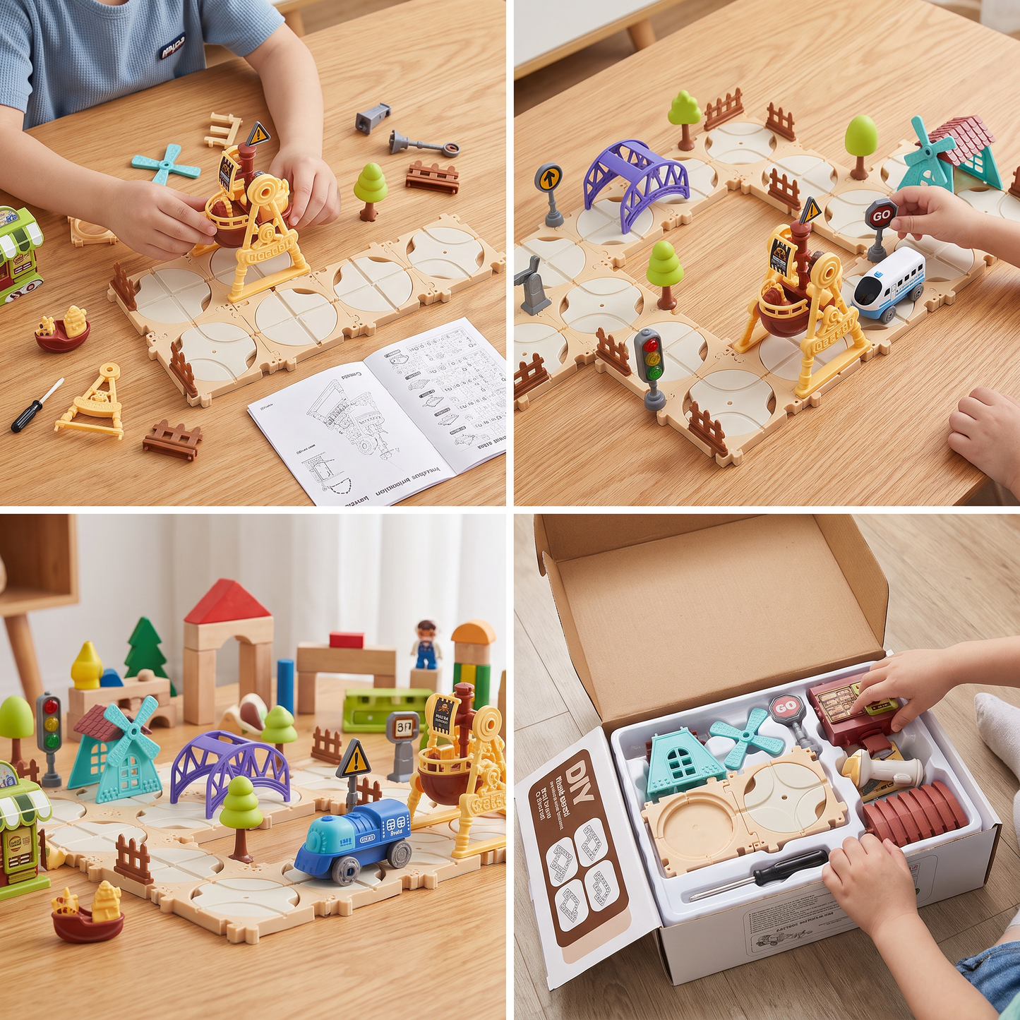 DIY Amusement Park Railway Building Set