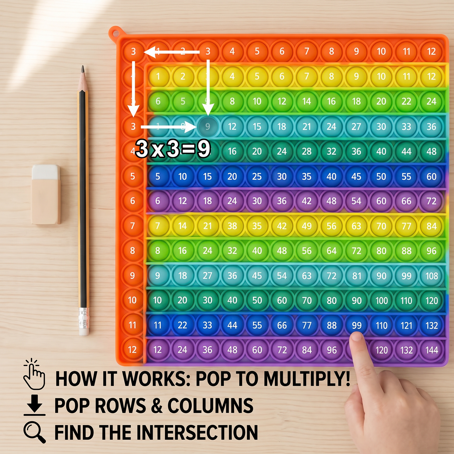 Rainbow Pop Math – Multiplication Fidget Learning Toy