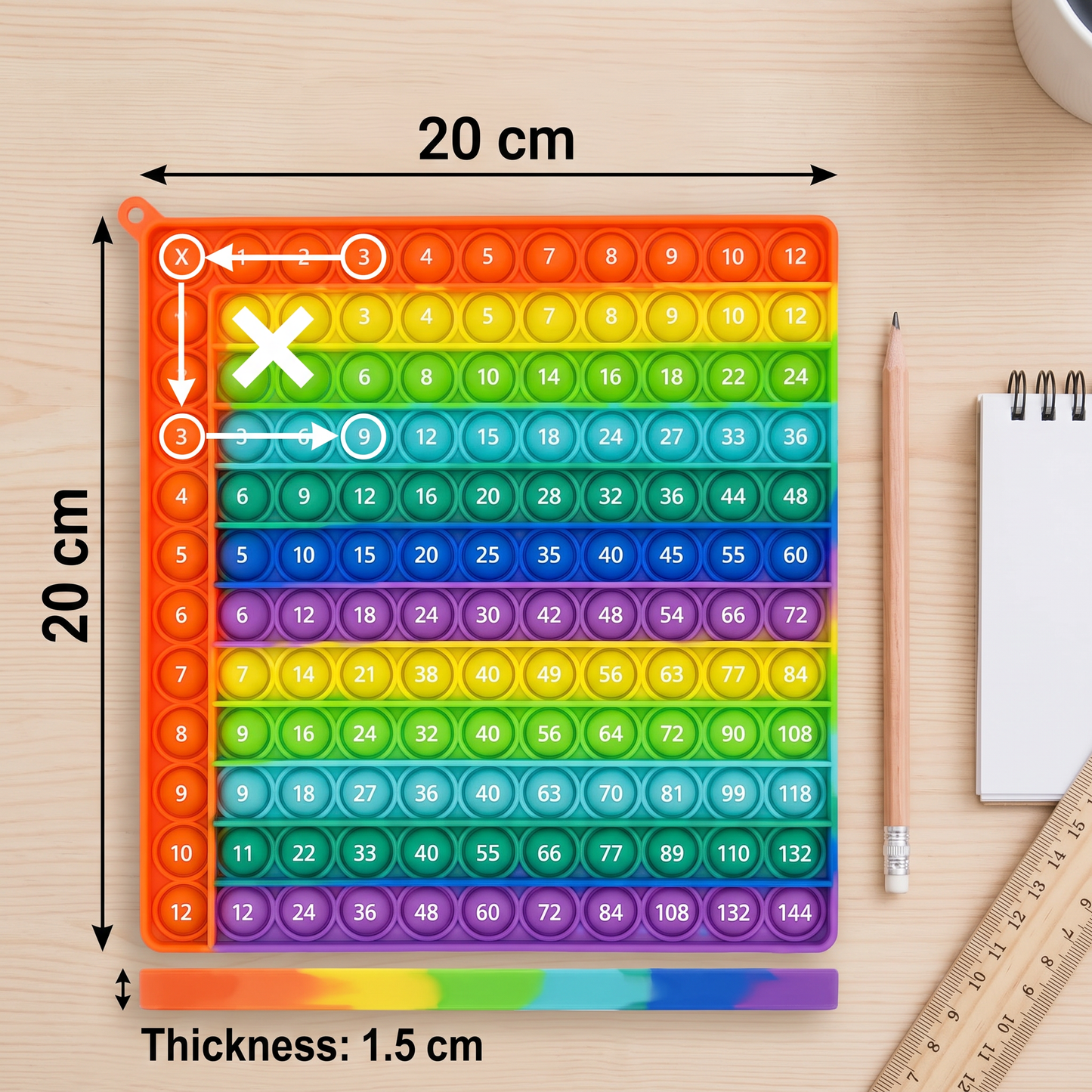 Rainbow Pop Math – Multiplication Fidget Learning Toy