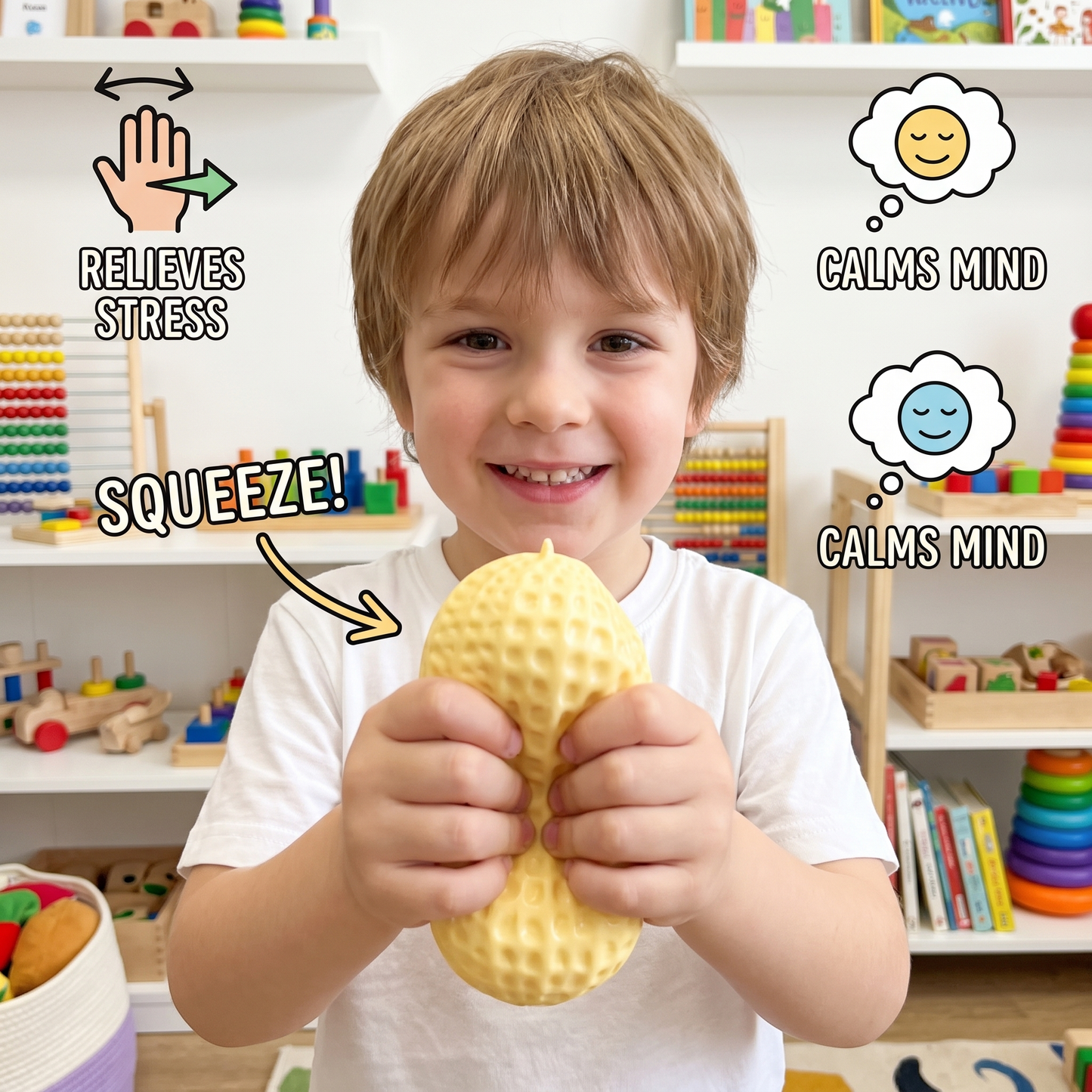 Jumbo Peanut Squishy Stress Toy