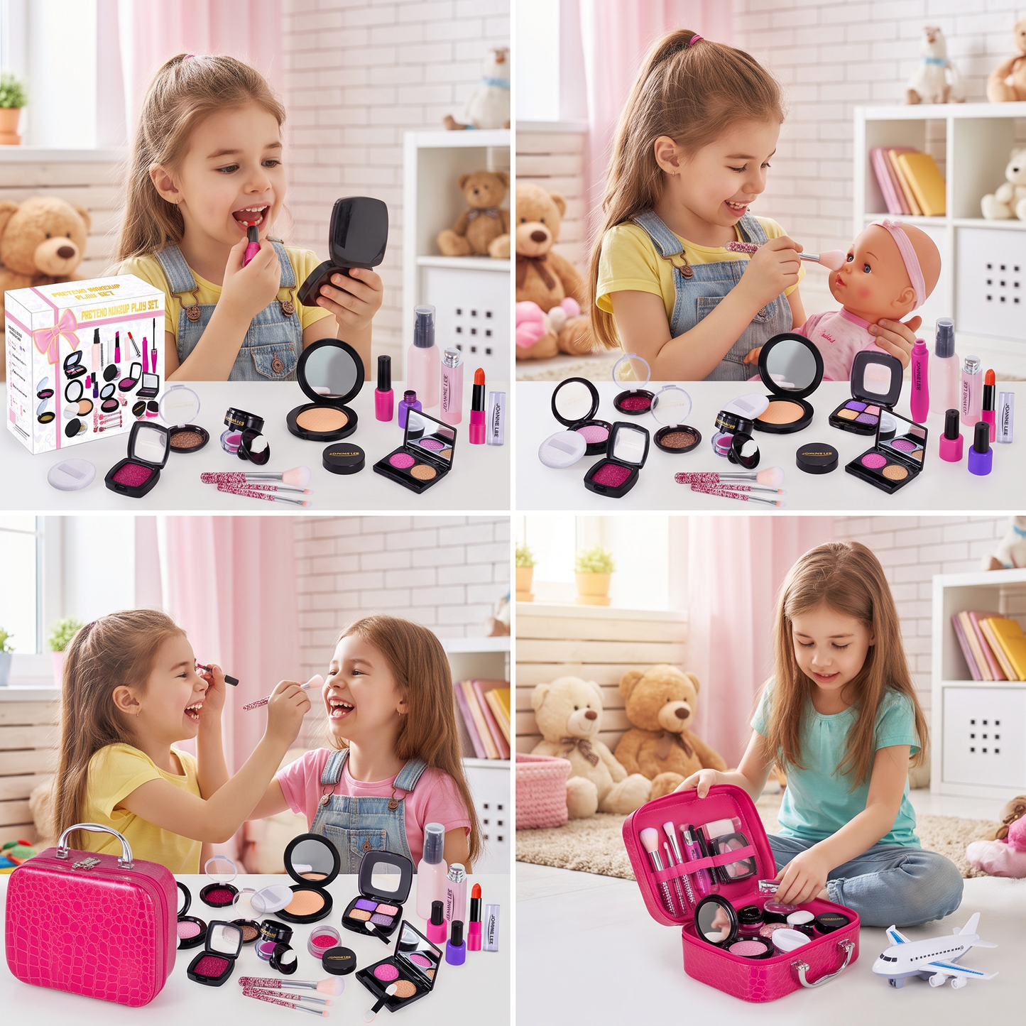 Make-up Play Set for Girls – Safe Kids Cosmetic Set with Practical Bag
