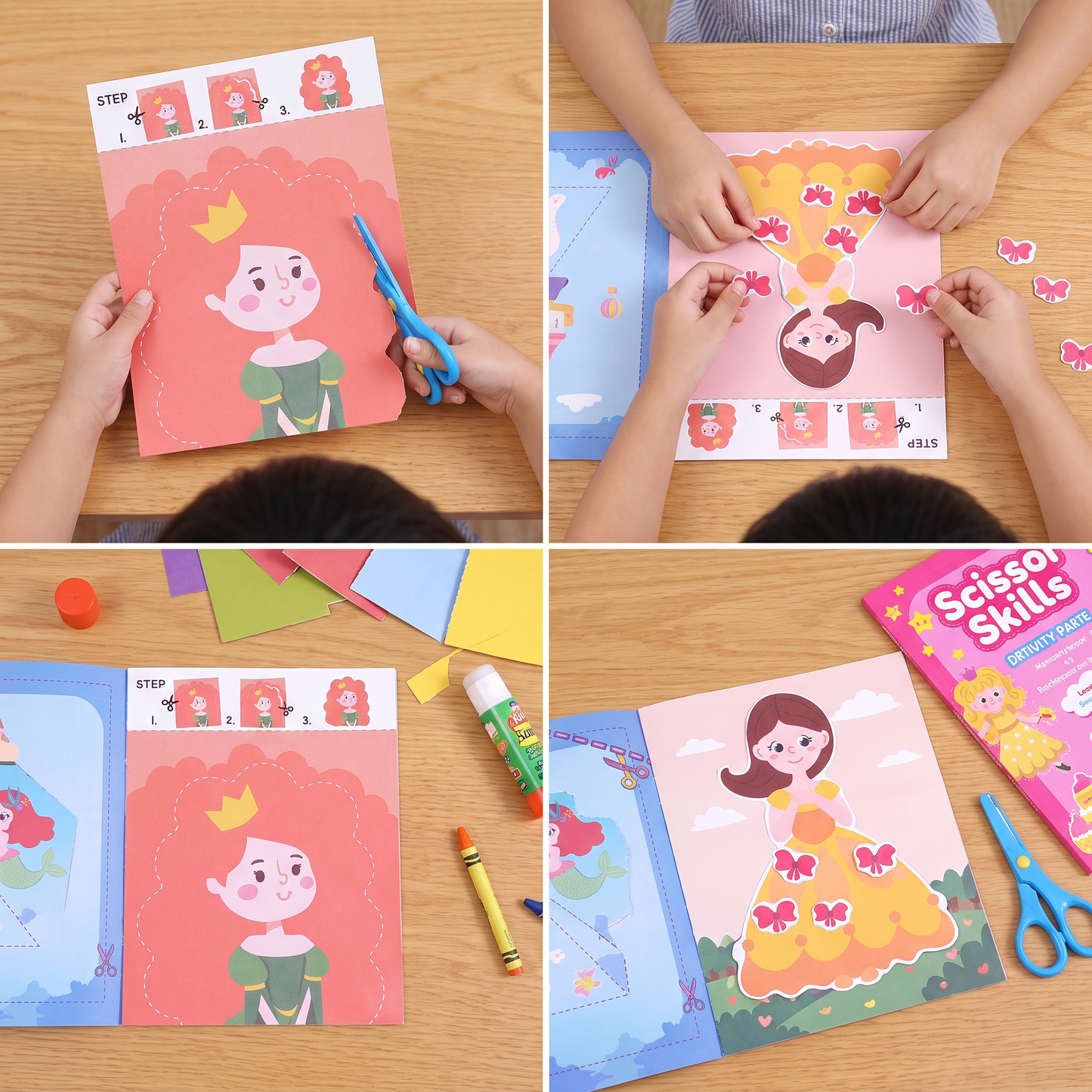 Kids Scissor Skills Activity Book – Safe Cutting Practice with Safety Scissors