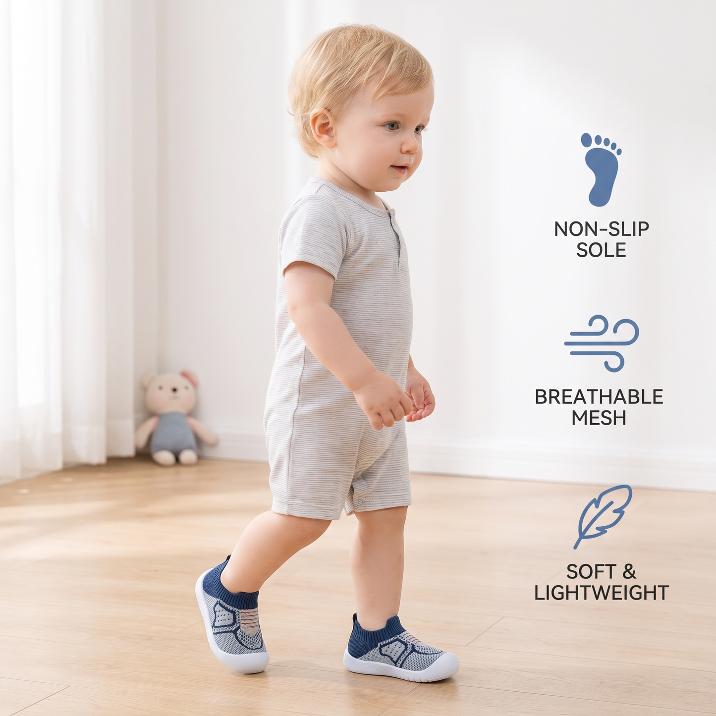 Soft Knit Anti-Slip Baby Sock Shoes for First Steps