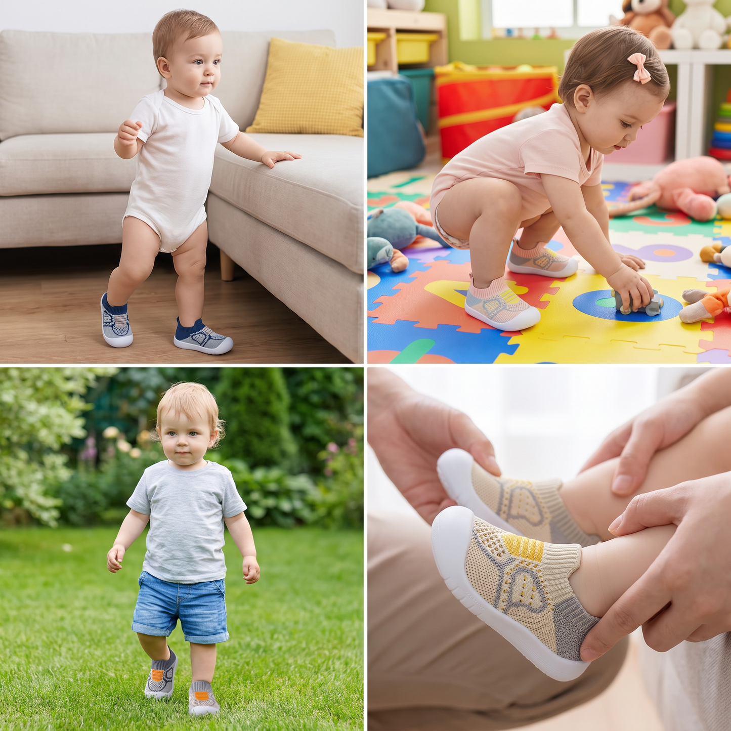 Soft Knit Anti-Slip Baby Sock Shoes for First Steps